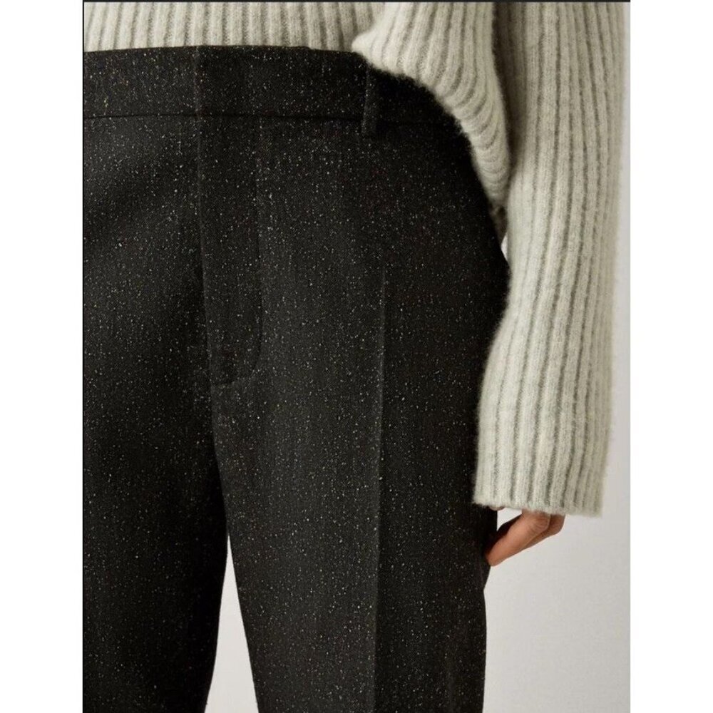 Joseph Wool Slacks Gray And Black Tweed Pleated Front Size 2 New With Tags - Picture 2 of 16